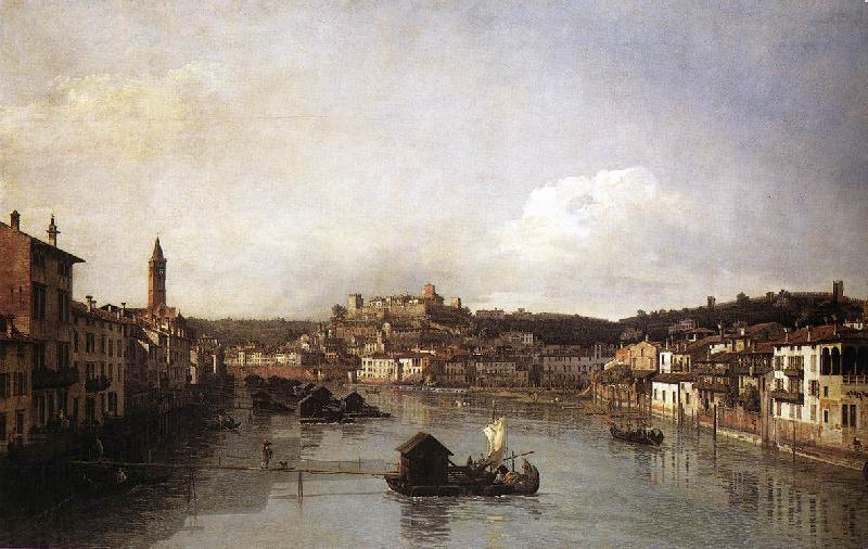 Bernardo Bellotto View of Verona and the River Adige from the Ponte Nuovo oil painting picture